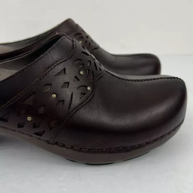 Dansko Womens Shyanne Leather Slip On Clogs Brown Leather SZ 41 US 10.5 - 11 2