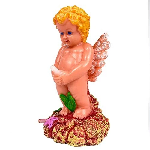 Aquarium Decoration Small Fish Tank Air Bubbler Decor Resin Angel Kids