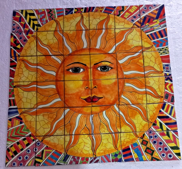 30" CERAMIC TILE MURAL mexican talavera mosaic hand painted backsplash