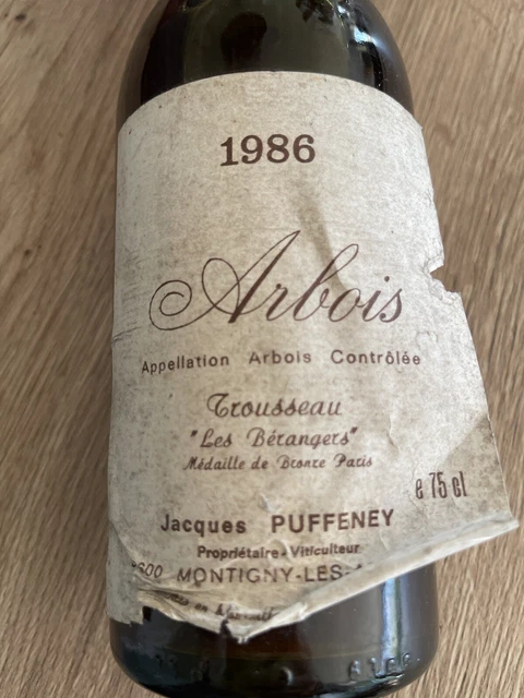 Très rare et inestimable de chez Puffeney Trousseau les Bérangers 1986  un must