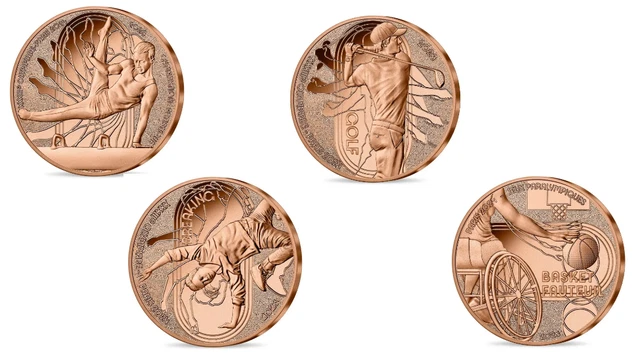 Lot 4 x 1/4€ Quarter Euros France Monnaie de Paris 2023 Paris 2024