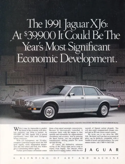Rare 1991 Jaguar XJ6 Print-Ad / Great Art