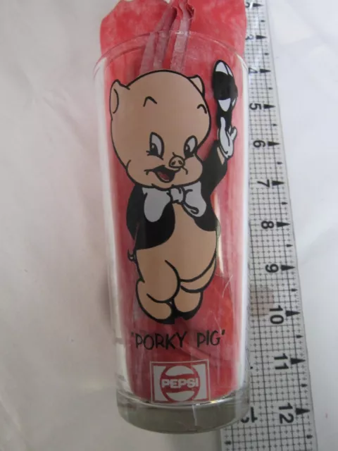 Porky Pig 1973 Pepsi Glass Tumbler Collector Series Warner Bros Looney Tunes