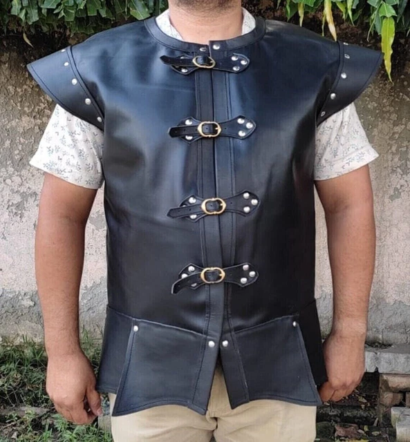 Halloween Jerkin in vera pelle Larp Costume cosplay medievale Armatura SCA