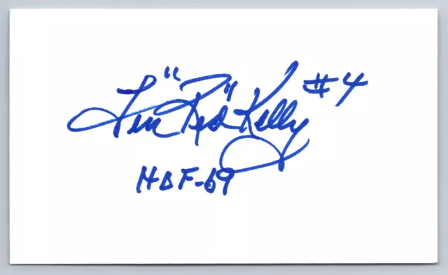 Red Kelly Authentic Autographed Signed Toronto Maple Leafs HOF 3x5 Index Card