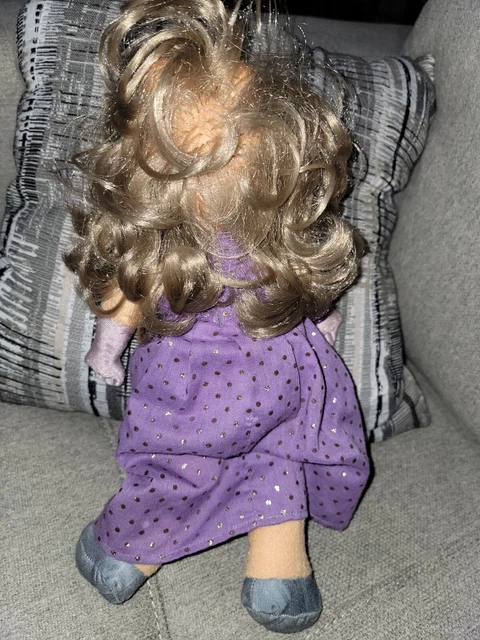 MISS PIGGY Plush Doll Fisher Price Jim Henson's MUPPETS Purple Dress ‘80 VINTAGE 5