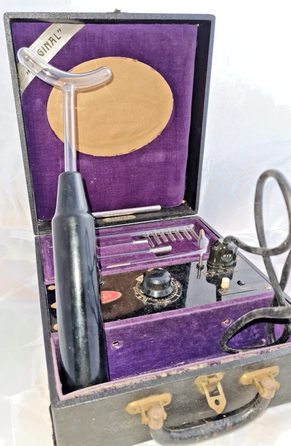Hochfrequenz Strahlenapparat Sanarex GEMEDA Heilapparat Violett Glasröhren antik