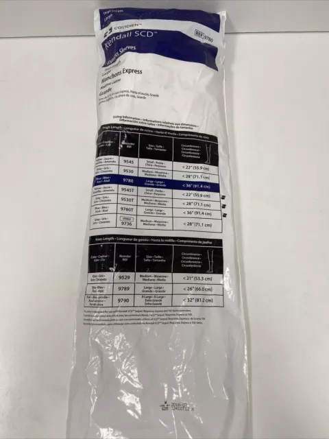 COVIDIEN 9780 Kendall SCD Express Sleeves Thigh Length Large 36” 91.4cm Blue