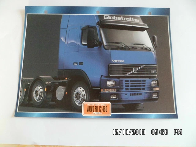 CARTE FICHE CAMION Tracteur Cabine Avancee Volvo Fh12 460 2000 EUR 2,50