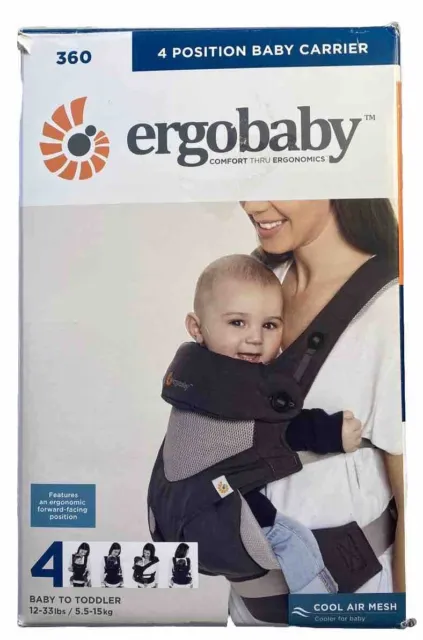 Ergobaby 360 All Carry Positions Baby Carrier Cool Air Mesh Carbon Grey