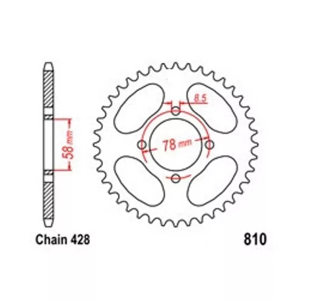 KR Kettenrad 41 Z Teilung 428 für SUZUKI GN 125 92-99 Rear sprock