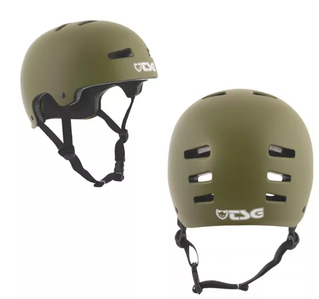 TSG Evolution BMX Scooter Skate Casco Solid Color Mate Oliva L/XL (57-59cm)