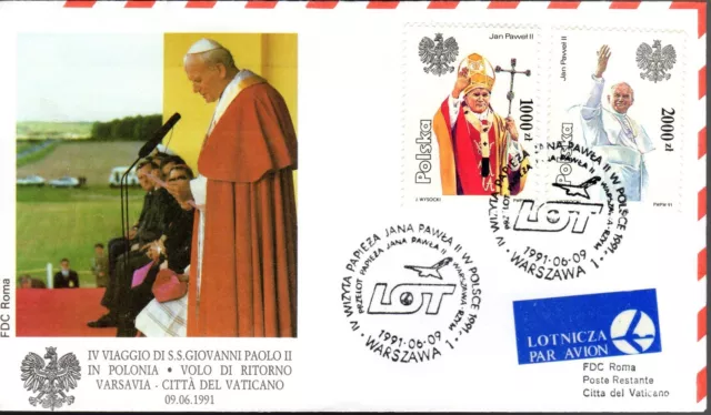 415- Fdc Vatican Visite Pape Jean Paul Ii  En  Pologne