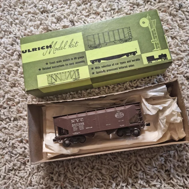 VINTAGE ULRICH  HO GAUGE HOPPER Coal CAR KIT # 113 NYC Original Box  Metal