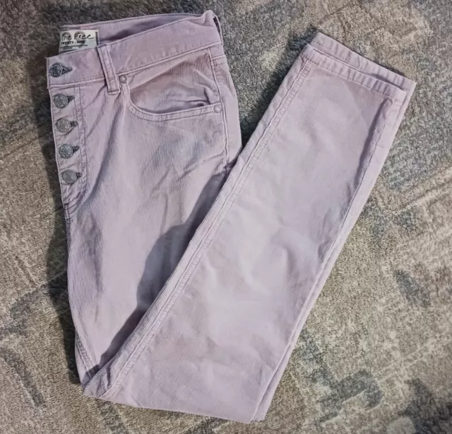 We the Free People Sun Chaser Corduroy Skinny Pants Lilac Women Sz. 29 OB1067711