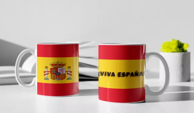 Taza VIVA ESPAÑA - Bandera de ESPAÑA - Hecha en ESPAÑA - 11 oz Envío Rápido -