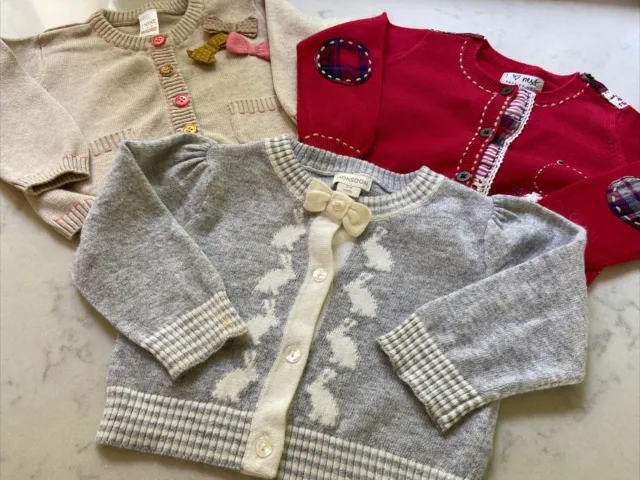 Lovely Next/Monsoon Baby Girl Cardigan Bundle Age 3-9 Months