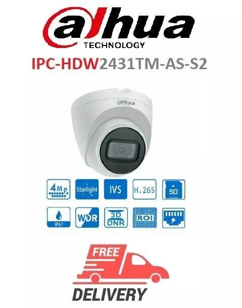 Caméra réseau Dahua 4MP Lite IR à focale fixe IPC-HDW2441TM-S