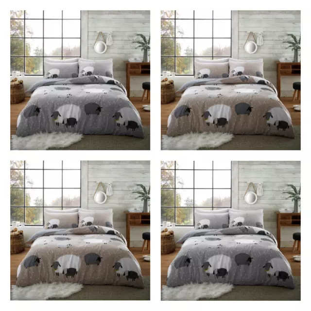 Animal Sheep Print Duvet Quilt Cover Set Polycotton Bedding Single Double King