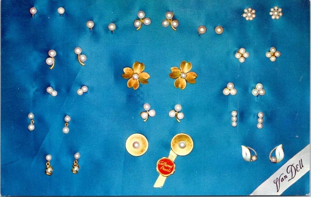 Van Dell Earrings, JEWELRY Advertising Chrome Postcard