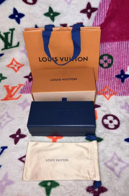 AUTHENTIC LOUIS VUITTON Empty Sunglasses Box , Dust Bag & Navy Blue Case .  $106.99 - PicClick