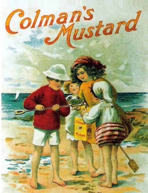 Vintage Retro Metal Colmans Mustard Kitchen Cafe Shop Advertising Door Wall Sign