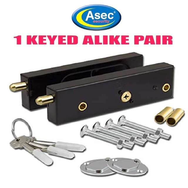 Paire De Pênes Dormant Enfield Federal Security D613 - Serrure De Porte De Garage (noire, Finition Mat, 3 Clés)