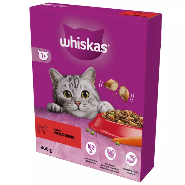 Whiskas Aliment Sèche Adulte Pour Chats Au Boeuf 300G