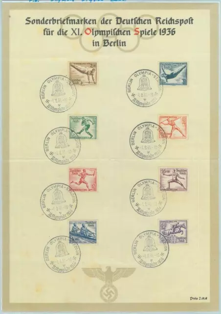 84793 - GERMANY - Postal History - 1936 OLYMPIC GAMES  Stadium postmark on CARD
