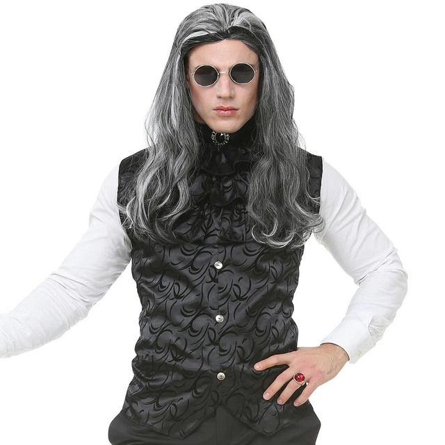 Gilet Steampunk Gotico con Colletto Volante Barone Vampiro Gilet Uomo con Jabot
