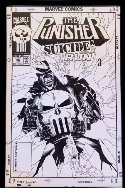 Punisher #86 Michael Golden 11x17 FRAMED Original Art Poster Print Marvel Comics