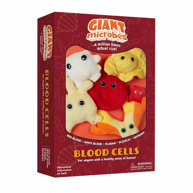 GIANT MICROBES PLUSH Toy Soft Original Gift Box Educational Blood Cells