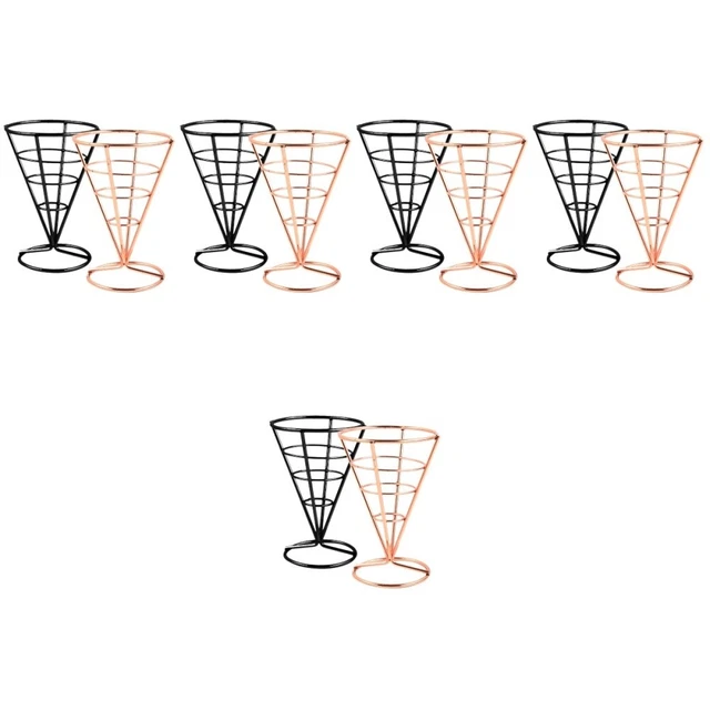 10 pcs French Fries Cone Holder Hollow Design Fried Food Serving Basket