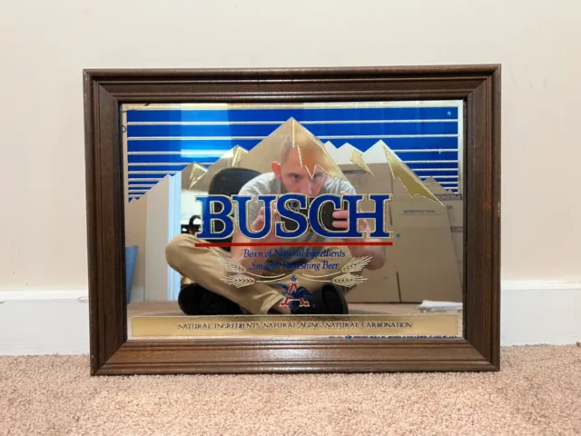 Vintage Busch Beer Mirror 20"x15"x2"