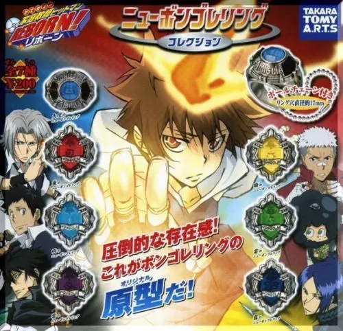 Takara Tomy Hitman Reborn New Ring Collection Key Chain Swing Vongola Set of 7