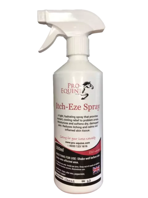 Pro Equine Itch-Eze Spray For Itchy Horse Skin Care 500Ml Fast Acting. No Mess