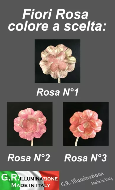 APPLIQUE IN FERRO BATTUTO 2 LUCI AVORIO ORO LAMPADA DA PARETE FIORI ROSA Sogno 3