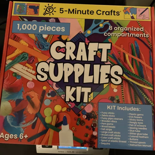 Mega Kids Crafts and Art Supplies Jar Kit - 1000+ Piece Set