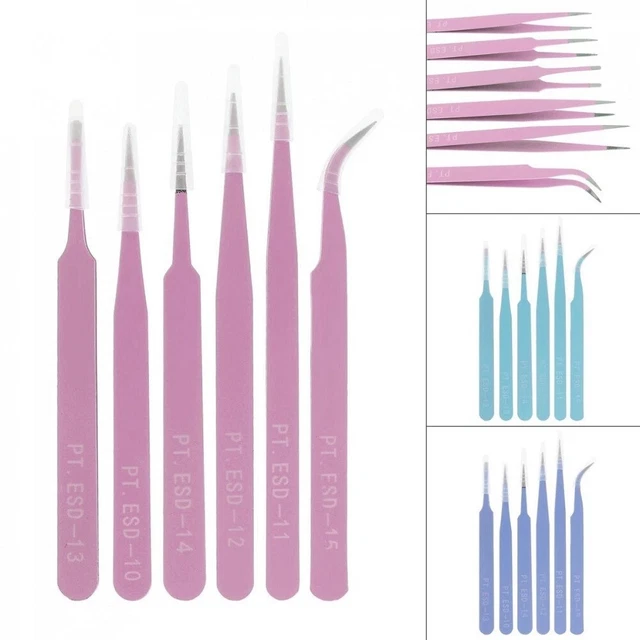 Pincettes Professionnelles Extensions Cils EMEDA - Acier Inoxydable Précision Pour Prothésie Ongulaire