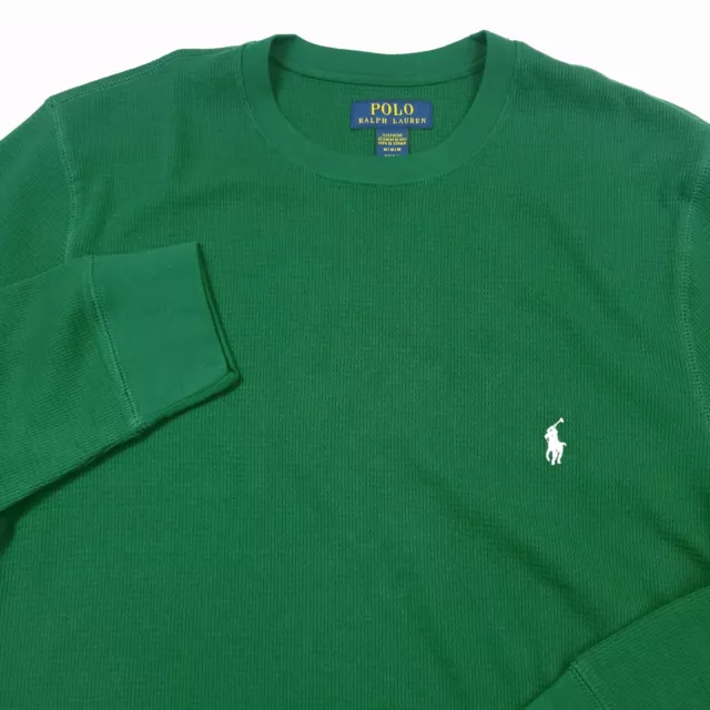 Polo Ralph Lauren Green Waffle Knit Thermal Pajama Sleep Shirt Mens Size Medium