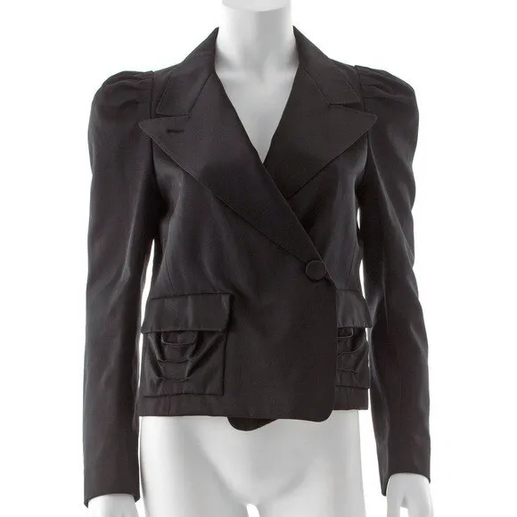 Sonia Rykiel Paris Vintage Sz 38 | US 4 Satin Belted Jacket Double Breasted