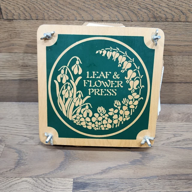Prensa De Flores Y Hojas De Madera De Piedra Solar De Colección