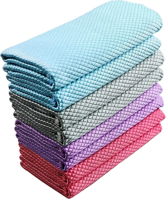Fish Scale Streak Free Miracle Cleaning Cloth, 8 Pack Multi-Functional Reusable