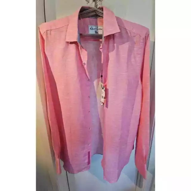 Robert Graham Brixton New Men's Classic Fit Pink Shirt Size L