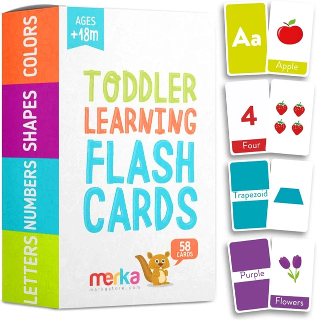 TODDLER FLASH CARDS Alphabet Flash Cards for Toddlers, Set of 58