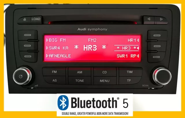 Original Audi A3 8P Symphony Web Radio Bluetooth 5.0 AUX Mp3 6 Fach Cd Wechsler