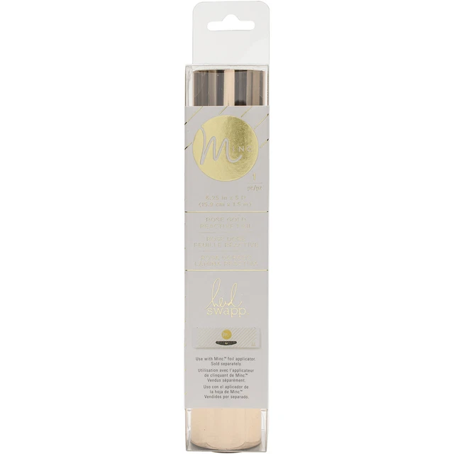 Paquete de 3 láminas reactivas Heidi Swapp Minc 6"X5' rollo oro rosa -HSFOIL6-12104