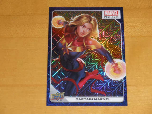 2023 Mazo Superior Marvel Azul Platino Traxx #15 Captain Marvel 328/499