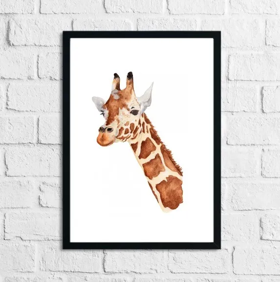 Giraffe Wildtier Blumenmuster Kinderzimmer Wanddekor Druck