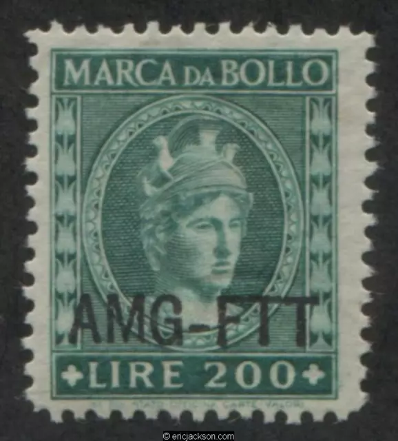 AMG Trieste Fiscal Revenue Stamp, FTT F86 mint, VF